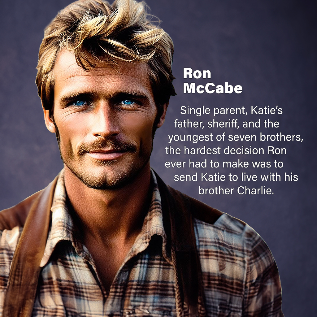 Ron McCabe—Single parent, Katie’s father, sheriff, and the youngest of seven brothers, the hardest decision Ron ever had to make was to send Katie to live with his brother Charlie.